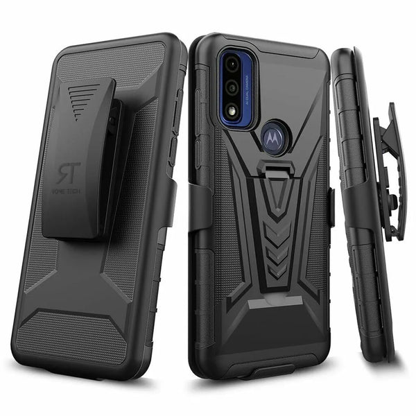 Motorola Moto G Pure Rome Tech Dual-Layer-Holster-Hülle mit Ständer