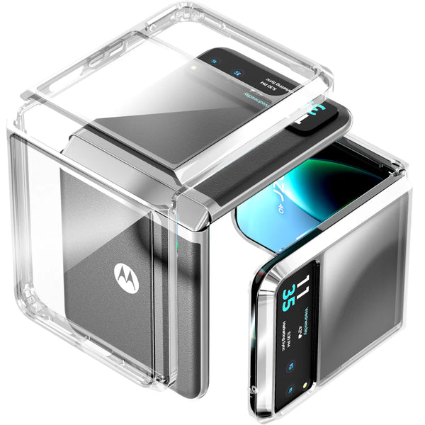 Motorola Razr 40 / Razr (2023)  Hybrid Shockproof Clear Slim Acrylic Case Cover Flexible Hinge Rib