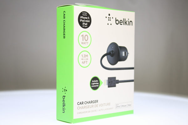 Belkin Lightning Bullet Autoladegerät 2,1 A mit 1,2 m langem Kabel – Schwarz