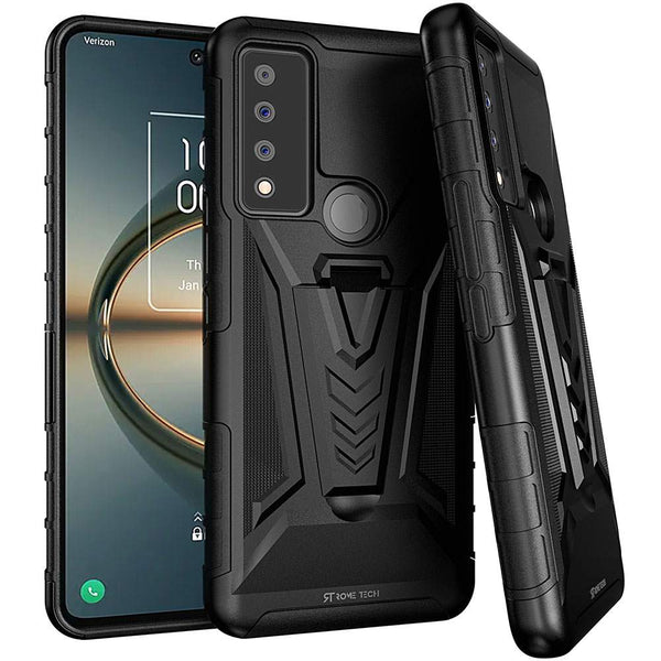 TCL 30 V 5G Dual-Layer Holster Case mit Kickstand